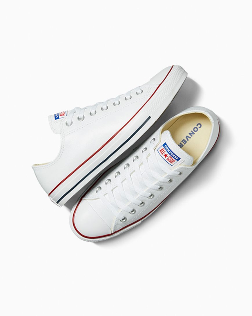 Tenis Converse Chuck Taylor All Star Couro Cano Baixo Feminino Branco | PT R0509T4